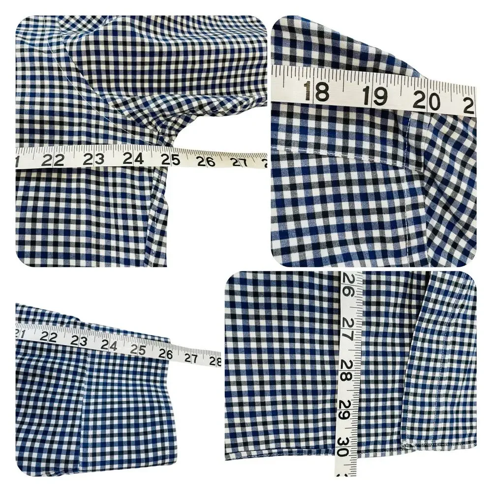 J.CREW Black Blue Check Shirt Long Sleeve Button Down Casual Men's XL 17-17 1/2